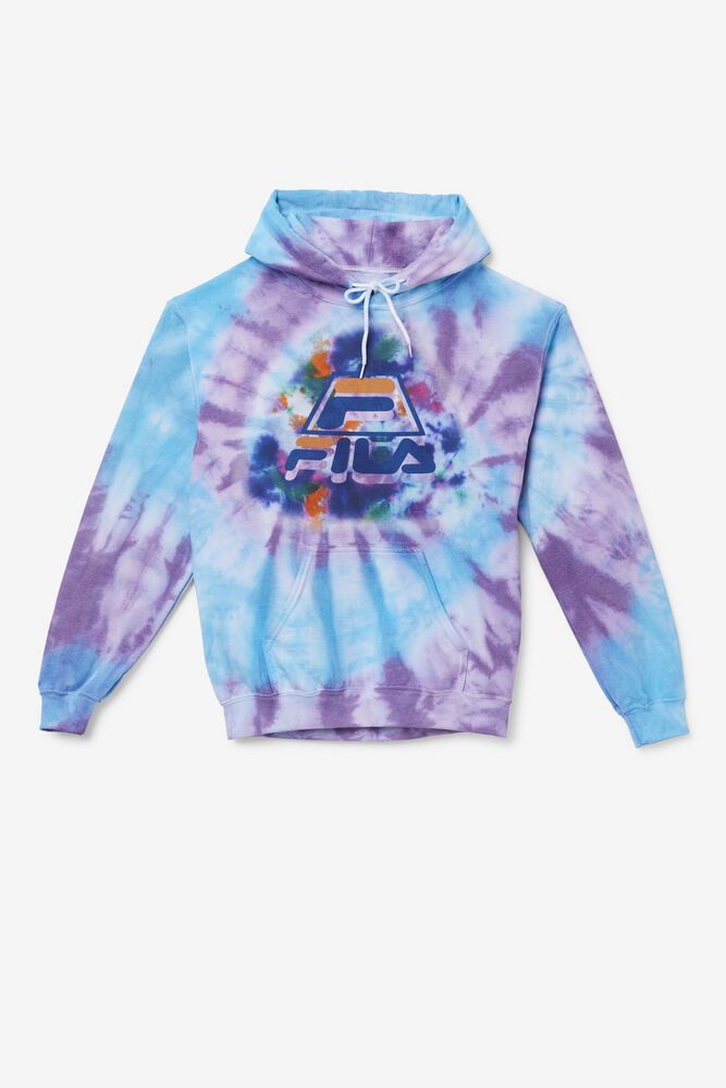 Fila Hoodie Tie Dye Icon Womens Blue - India WIM-270149